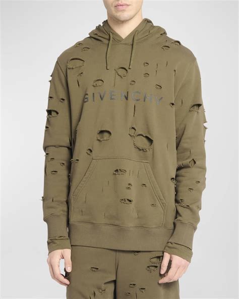 givenchy men's destroyed hoodie.